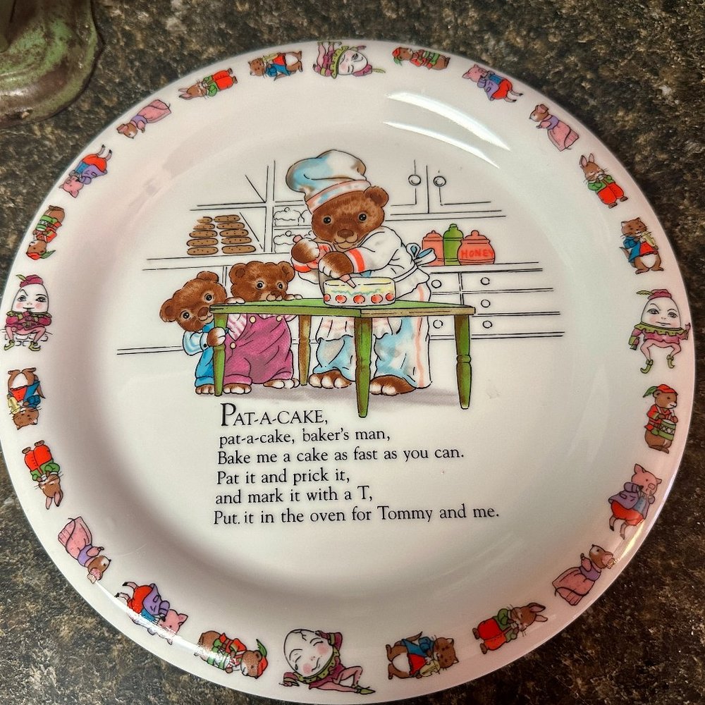 Shafford Japan Vintage 1986 Mother Goose Pat-A-Cake Child's Kids Baby 9" Plate